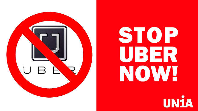 Logo «Stop Uber now»