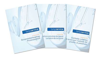 trois exemplaire imprimés de la CCT Location de services