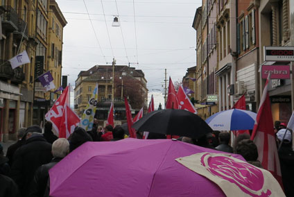 Manifestation pour la fête du travail à Neuchâtel