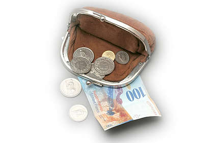 Un porte-monnaie avec peu d'argent