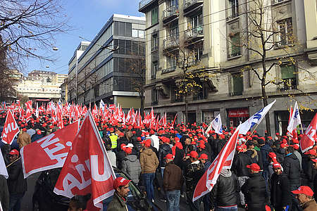 4000 Bauarbeiter versammeln sich am Montag, 5. November, in Lausanne