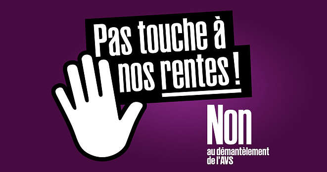 Logo "Pas touche à nos rentes! Non au démantèlement de l'AVS"