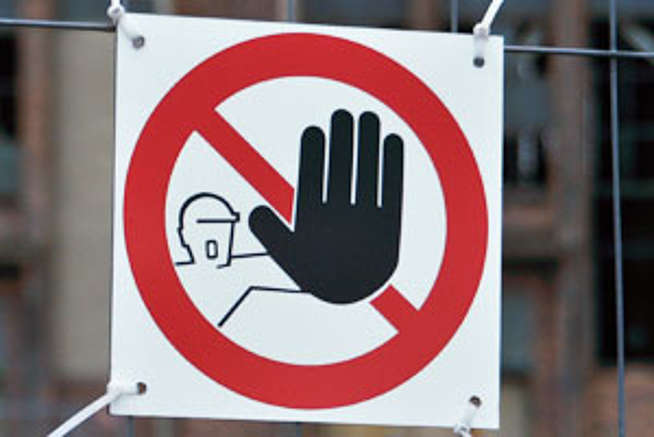 Warnschild Schild mit Stopp-Hand