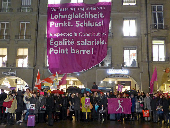 Action pour l'égalité salariale à Berne