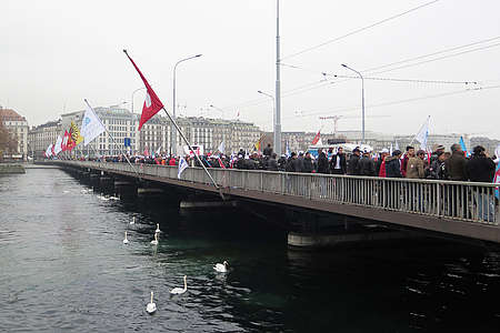 Manifestation avec 2000 maçons à Genève