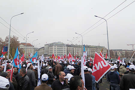 Manifestation avec 2000 maçons à Genève