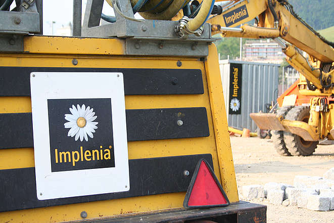 Détail d'une machine de chantier appartenant à Implenia