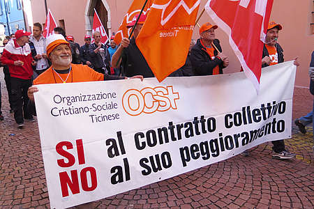 Protesttag der Bauarbeiter im Tessin
