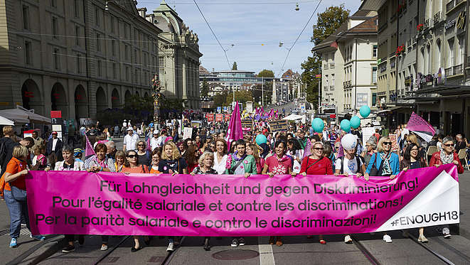 Demonstration für Lohngleichheit und gegen Diskriminierung 2018