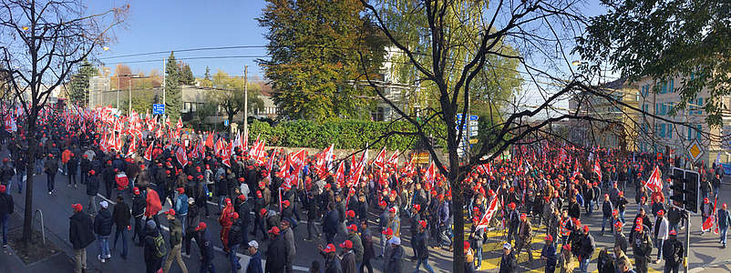 4000 Bauarbeiter versammeln sich am Montag, 5. November, in Lausanne