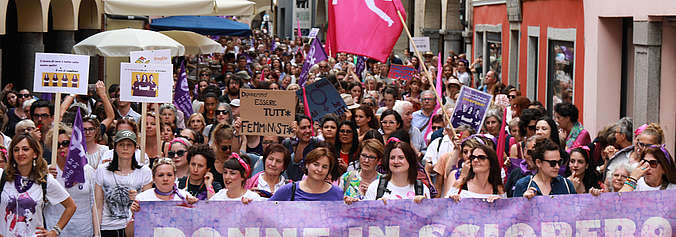 Manifestazione dello sciopero delle donne a Bellinzona