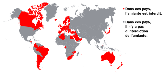 La carte mondiale des interdictions de l’amiante