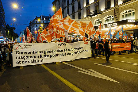 Le proteste continuano: anche a Ginevra i lavoratori edili hanno incrociato le braccia!