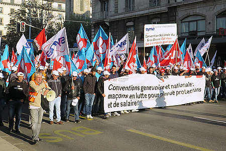 Grande successo delle due giornate di protesta a Ginevra con 2500 edili