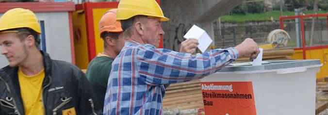 Schweizweite Abstimmung der Bauarbeiter