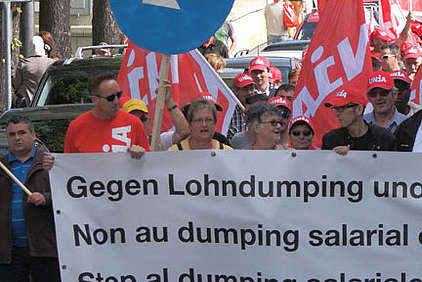 Grossdemo der Unia gegen Lohndumping im September 2013 in Bern