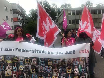 Streikende Reinigungsfrauen in Luzern