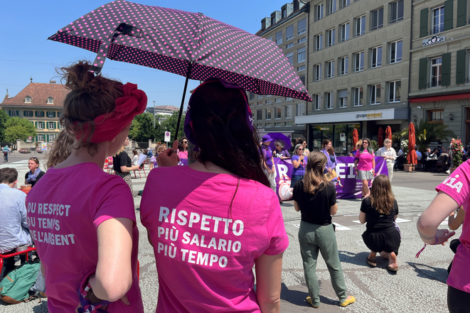 I sindacati, i collettivi femministi, i partiti progressisti e altre cerchie chiamano tutte e tutti a partecipare al grande sciopero delle donne sulla Waisenhausplatz a Berna.
