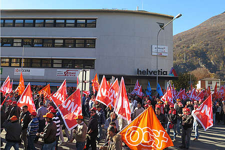 Protesttag der Bauarbeiter im Tessin